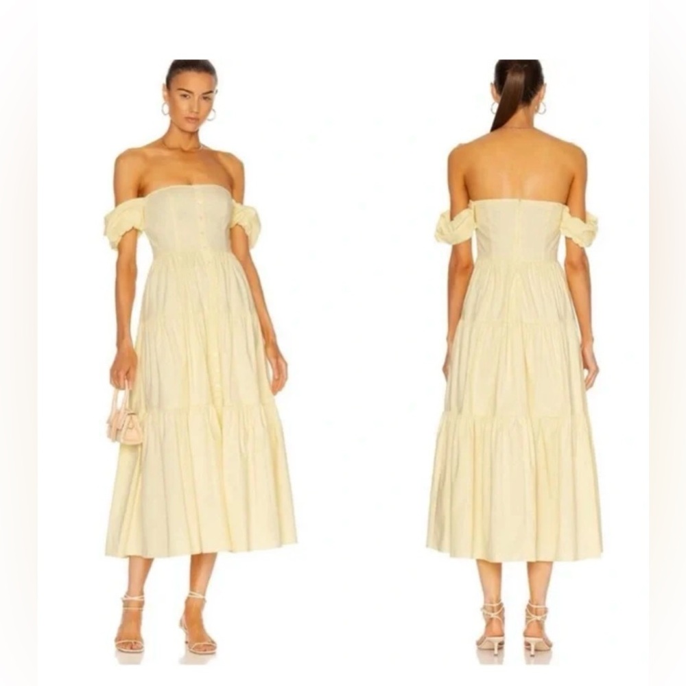 SOLD OUT, NWT - Staud Elio Puff-Sleeve Prairie Dress in Ginger